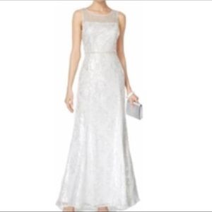 Tahari Silver rhinestone sequin